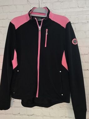 Ralph Lauren Black and Pink Utility Zip Jacket